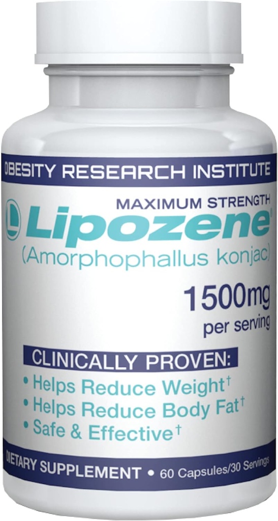 Lipozene Diyet Pills - Kilo Kaybı Supplement - Appetite Suppressant- 30 Hizmet için 60 Capsules 1 Şişe - No Caffeine