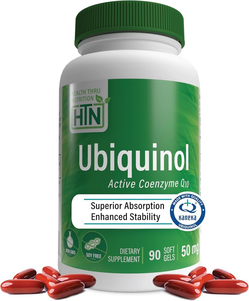 Health Thru Nutrition Ubiquinol 50mg 90 Softgels as Kaneka QH Μειωμένη CoQ-10 
