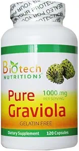 Pure Graviola Annona Muricata, 1000 mg Serving, 120 Vegetable Capsules