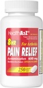 HealthA2Z® Pain Relief Extended release | Acetaminophen 650 mg | 8 Saat | Arthiritis Pain | Pain Reliever - Ateş Tanımı | Contains no aspirin | (250 Caplets)