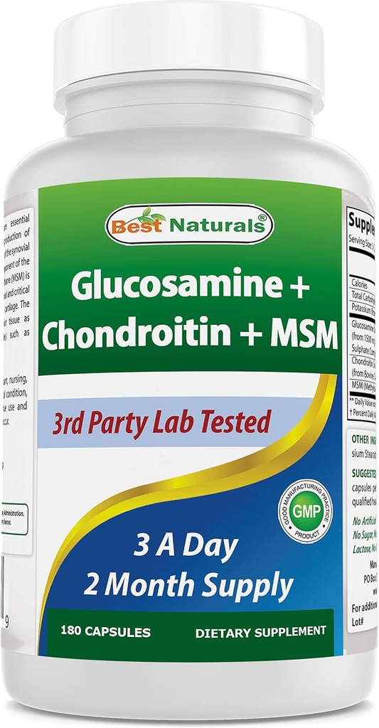 En İyi Doğallar Glucosamine Chondroitin ve MSM (Non-GMO) - Ortak Sağlık - 180 Kont