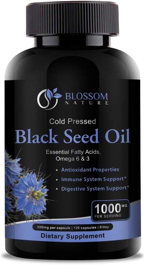 Black Seed Oil Capsules 1000 mg - Premium Black Cumin Tohum Yağ Kapsülleri - Siyah Tohum Yağı Sıvı Pilleri - Soğuk Presli Nigella Sativa Petrol Pilleri - Siyah Yağlanmış Petrol - 120 Cap (2 Ay Supply)