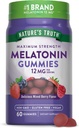 Doğanın Gerçek Melatonin Gummies | 12 mg | Karma Berry Flavor | Vegan, Non-GMO & Gluten Free Supplement Supplement