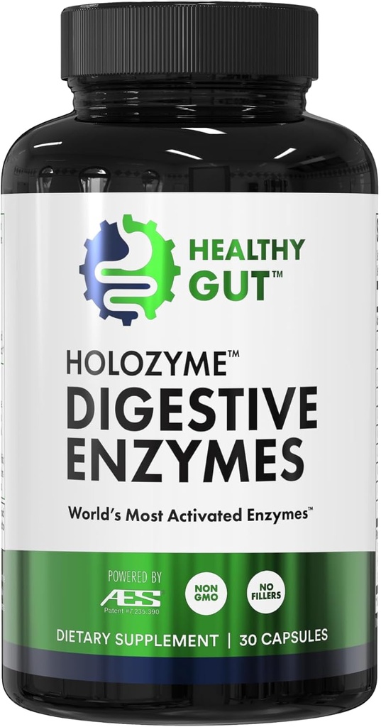 Sağlıklı Gut HoloZyme Max Strength Digestive Enzymes | Engeller Bloating, Gas, & Indigestion w/Protease, Amylase, Lipase, Lactase ve More | 15 Hizmetler (Sample Şişe)