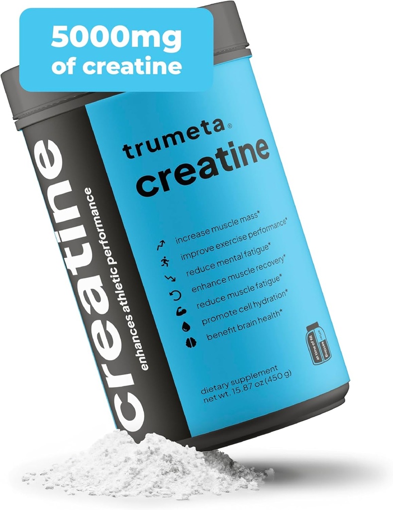 Kretine Monohidrat Toz İşiniz, Kurtarmanız ve Vegant Kre Büyümesi - Steady için Safatine Supplement, All-Day Energy ve Focus - 90 Hizmetler