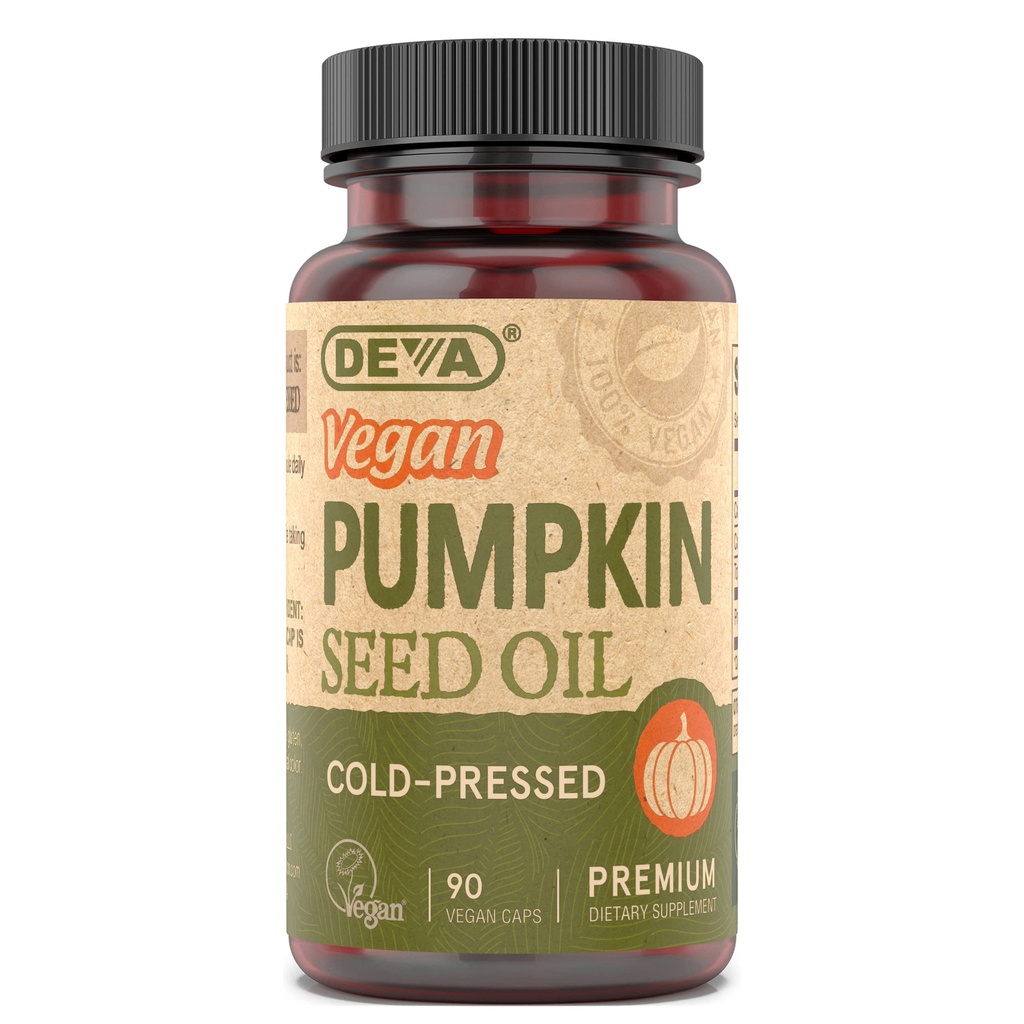 DEVA Διατροφή Vegan Pumpkin Speed Oil 500 mg, Ψυχρό - 90 κάψουλες, 1-πακέτο