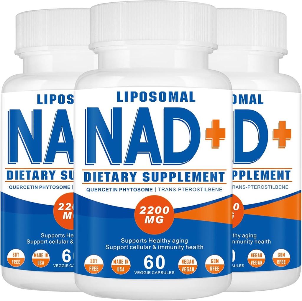 2200 mg Liposomal NAD+ Tamam,NAD Supplement for Cellular Energy, Aging Defese,180 Capsules