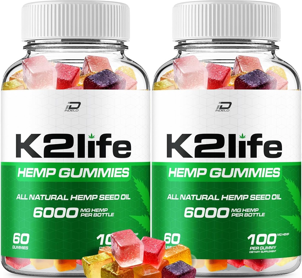 K2Life Hemp Gummies - με το εκχύλισμα κάνναβης K2 Life Hemp Gummies εμβοές βοτανική συμπλήρωμα, υποστήριξη υγείας και ευεξίας, όλα τα φυσικά K2Life Hemp Gummy Advanced Formula (2 Pack - 120 Gummies)