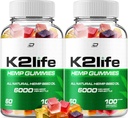 K2Life Hemp Gummies - Hemp Seed Extract K2 Life Hemp Gummies Tinnitus Herbal Supplement, Health and Wellness Support, All Natural K2Life Hemp Gummy Advanced Formula (2 Pack - 120 Gummies)