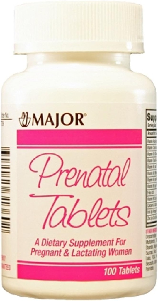 Binbaşı Farms Major PRENATAL TABS ASCORBIC ACID-100 MCG Pink 100 Tablet ABDPC 309045313602