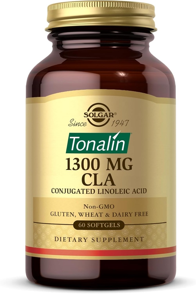 Solgar Tonalin CLA 1300 mg - 60 Softgels - Conjugated Linoleic Acid - Μη ΓΤΟ, Χωρίς γλουτένη, Χωρίς γαλακτοκομικά - 60 Σερβιέτες