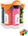 Extra Big Pill Organizer καθημερινά, εβδομαδιαία, μηνιαία μπουκάλι συμπλήρωμα, χαριτωμένο Blossom Pill Dispenser με 7 XL διαμερίσματα, Easy-Open κουτί χάπια για βιταμίνες, φάρμακα, ετικέτες περιλαμβάνονται (πορτοκαλί)