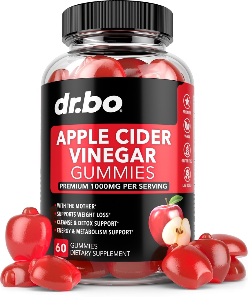 ACV Apple Cider Vinegar Gummies - Φυσική υποστήριξη για προηγμένη απώλεια βάρους, Detox, καθαρισμός, Digestion Plus Gut Health - ACV Gummies Συμπληρώματα με 1000MG Apple Cider Vinegar Gummy με τη μητέρα
