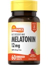 Sundance Melatonin 12 mg | 60 Hızlı Dissolve Tabletler | Natural Berry Flavor | Vegetarian, Non-GMO ve Gluten Free Supplement Supplement Supplement