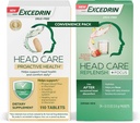 Excedrin Head Care Proactive Health Diyetary Supplement - 110 Kont and Head Care Replenish Plus Focus Drink Mix from 24 Packets Convenience Pack