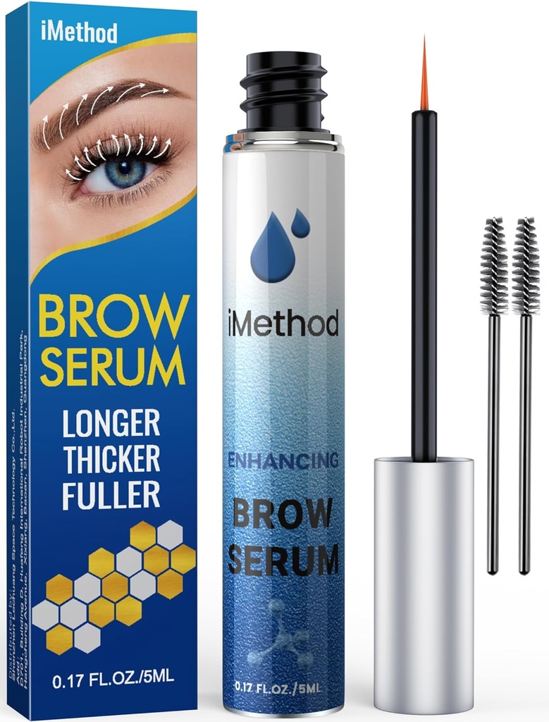 iMethod Eyebrow growth Serum - Eyebrow Serum to Grow Brows, Lazer Brows in 4 Weeks, Brow Boost, Natural Eye Brow Advancedr 5ML, Clear Brow