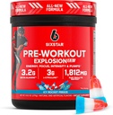 Erkek ve Kadınlar için Altı Yıldız Ön Çalışma Tozu, ICY Rocket Freeze (30 Hizmet) - Preworkout Patlama 2.0 Enerji Tozu Beta-Alanine & Caffeine - Spor Beslenme Tamam Ürünler