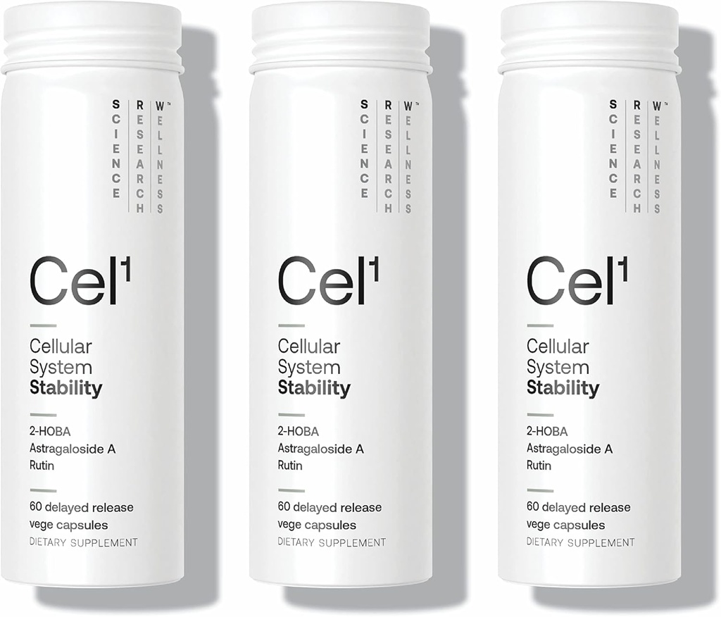 SRW Laboratories Cel¹ Stability | Stem Cell Supplement with 2-HOBA - Supports Stress Defence, DNA Structure & Youthful Cell Function | 180 Capsules