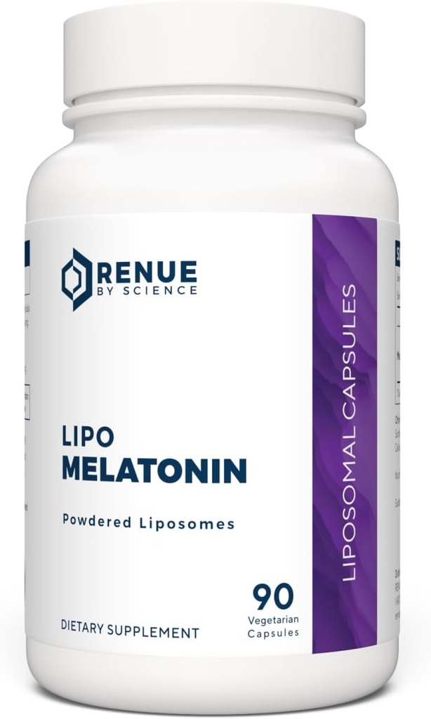 Renue By Science Melatonin | Liposomal Melatonina Supplement | 90 High Strength Melatonin Capsules - 1 mg Melatonin per Service | Sleep Aid Melatonin | Non-GMO | Made in the USA & Third-Party Tested