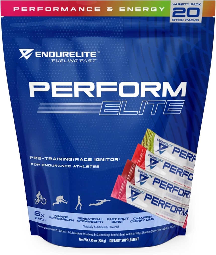 EndurElite Elite- Pre Workout Toz Supplement- Pre-Workout for Endurance Athletes- 20 Service Bag- Diversity Pack