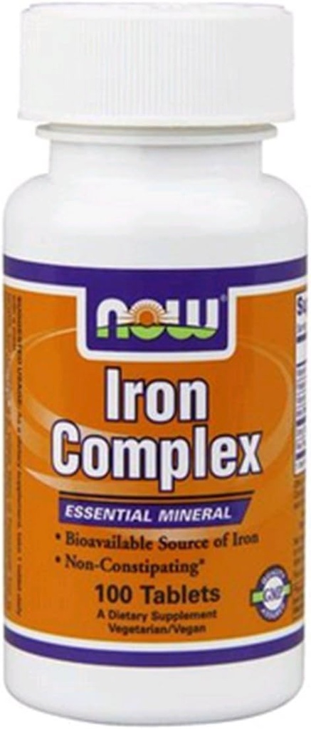 NOW Iron Complex, 100 Tablets (Pack of 3)