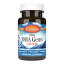 Carlson - Elite DHA Gems, 1000 mg DHA, Sağlıklı Beyin Fonksiyonlarını Destekler ve Vizyon, 30 yumuşak jel