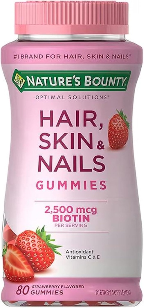 Nature's Bounty Vitamin Biotin Optimal Çözümleri Saç, Skin ve Nails Gummies, 80 Kont.