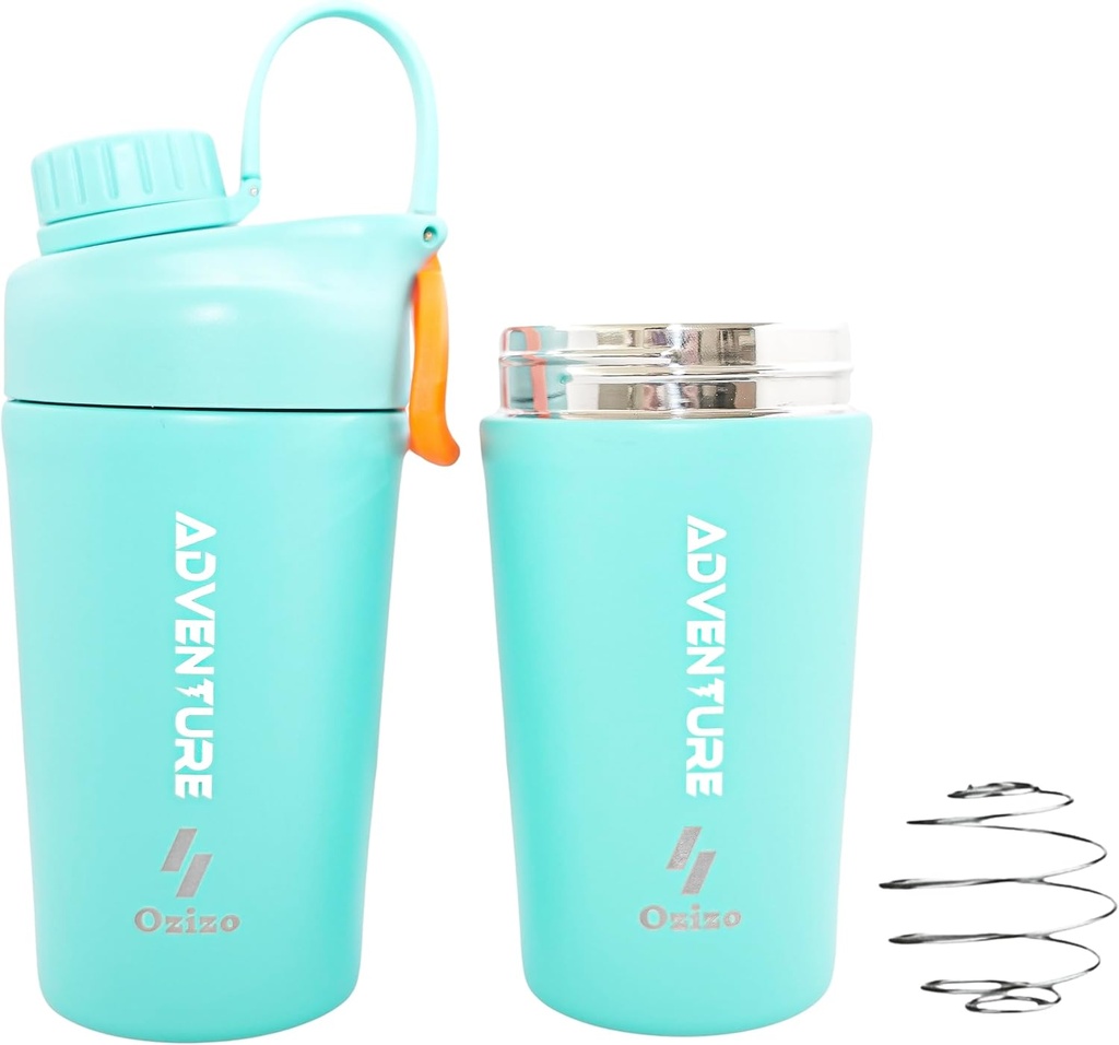 Ozizo Protein Mixes için Mix Cup, 20 Ounces Paslanmaz Çelik Protein Shaker Şişe, Ben izole ettim, Leak Kanıt, Odor Dayanıklı, Küçük Sevimli Spor Kadınları, Kızlar, Sıcak ve Soğuk İçecekler
