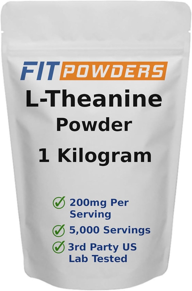 L-Theanine Toz %100 Pure, Non-GMO, Vegan, Gluten Free Theanine Toz Supplement (Multiple Dimensions) Mood and Cognitive, Stress Relief and Relaxation, Scoop dahil (1 Kilogram)