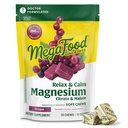 MegaFood Relax + Calm Magnesium Supplement - Μαλακά μάσημα με Μαγνήσιο Κιτρικό & Κακό για την Υγεία της Καρδιάς, τη Μυική Ένταση & Περισσότερα - Χορτοφαγικά - Σταφυλόχορτο - 30 Μασούρια (15 Σερβιέτες)