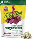 MegaFood Relax + Calm Magnezyum Supplement - Yumuşak Chews with Magnezyum Citrate & Malate for Heart Health, Muscle Ger & More - Vegetarian - Grape-Flavor - 30 Chews (15 hizmet)