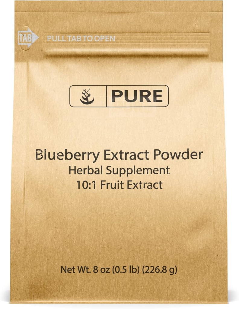 Pure Original Materialss Blueberry Extract (8oz) Non-GMO, Gluten-free, Non Fillers veya Katkılar