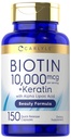 Carlyle Biotin 1000006 | 150 Capsules | Beauty Formula Keratin | Non-GMO, Gluten Free Supplement