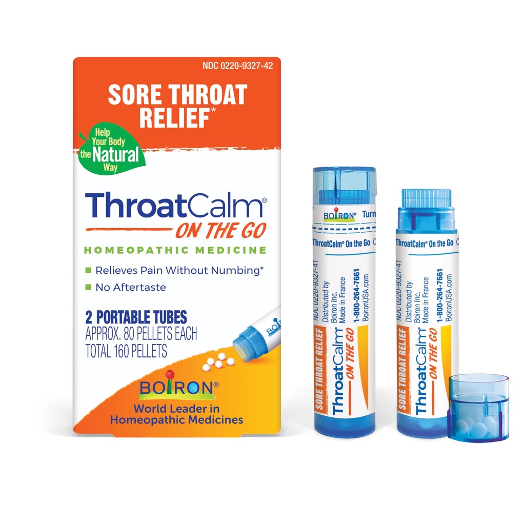 Boiron ThroatCalm On The Go Travel Essential for Relief of Sore Throat, or Shany, Red or Kuru Throat, and Hoarseness - 2 Count (160kWs)