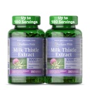 Puritan's Pride Milk Thistle Silymarin 4:1 εκχύλισμα συγκέντρωσης 200mg (1000 Mg Ισοδύναμο) συμπλήρωμα διατροφής για την υποστήριξη του ήπατος, 6 Μήνες προσφοράς, 180 Count 2-Pack