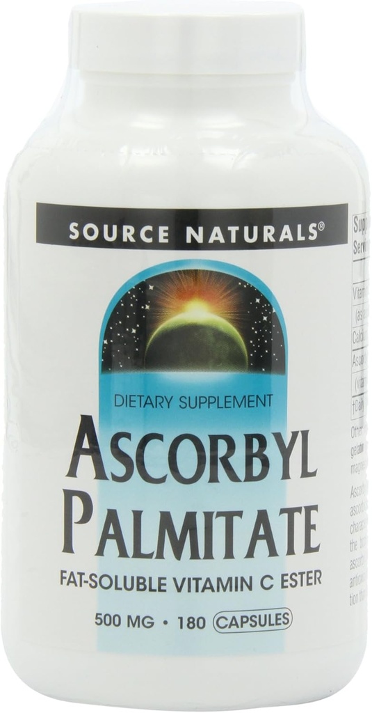 Source Naturals Ascorbyl Palmitate 500 mg, 180 Capsules (Pack of 2)
