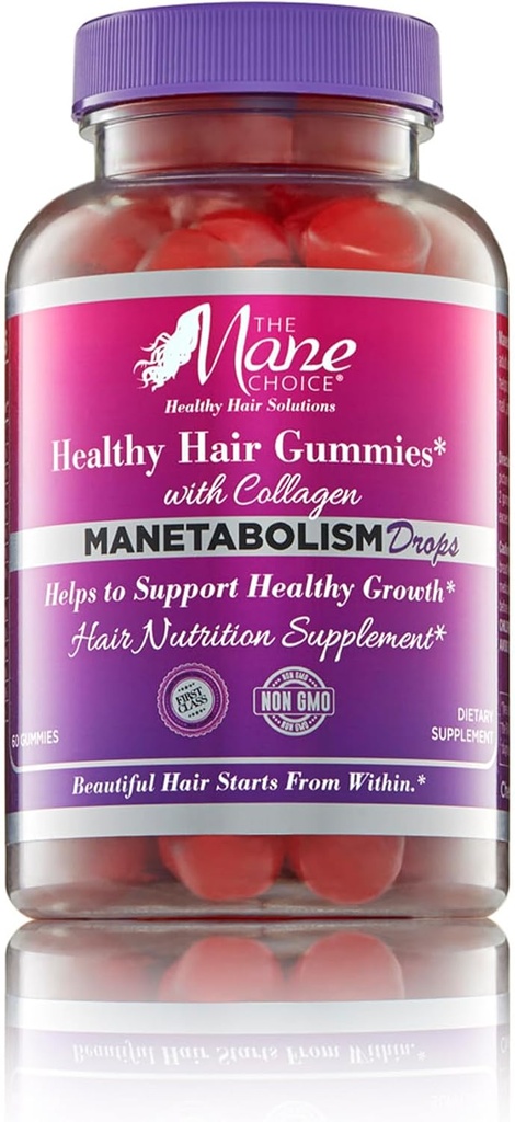 Mane Choice MANETABOLISM Drops Sağlıklı Saç Vitaminleri Collagen (60 Gummies) Saç Skin ve Nails Vitaminleri, Uzun süredir Kadınlar ve Erkekler için Saç Beslenme Tamamları, Kaner ve Sağlık Saç Saç Saç Vitaminleri