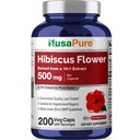 NusaPure Hibiscus Flower 10:1 Extract, 500 mg 5000 mg 200 Vegetarian Caps (Non-GMO, Vegan)