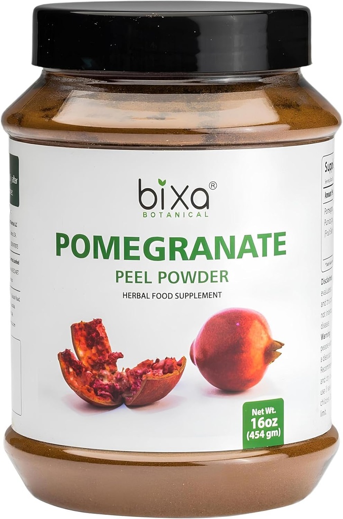Bixa BOTANICAL Pomegranate Peel Toz | Herbal Tea, Skincare & DIY Beauty | Punica Granatum, Ayurvedic Herbal Supplement | Gluten Free, Non-GMO, Steam Tedavi Edildi, Vegan,% 100 Pure | 1 lb / 16oz