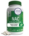 Sağlık Thru Beslenme NAC N-Acetyl-Cysteine 600 mg 60 Capsules | Vegan sertifikalı | Purest NAC Supplement | Sağlıklı Lung, Liver Functions & Cellular Health | Non-GMO Soy & Gluten Free