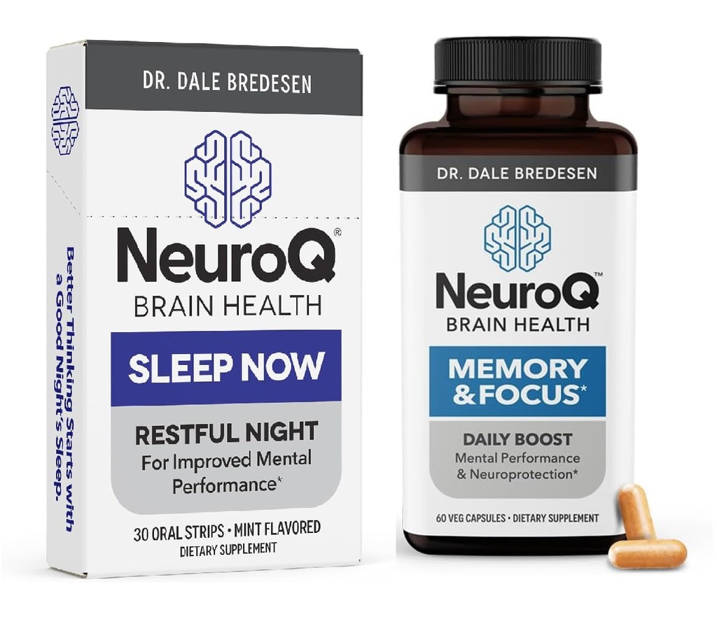 LifeSeasons NeuroQ Memory & Focus with SleepNow Strips - 24/7 υποστήριξη για την υγεία του εγκεφάλου - Βελτίωση της γνωστικής λειτουργίας ύπνου - 30 ημέρες προσφοράς