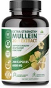 HERBALICITING Mullein Leaf Extract Verbascum Thapsus 20:1-200 Capsules - Natural Lung Detox Herbal Supplement - Supports Respiratory & Immune Health, Lung Cleanse