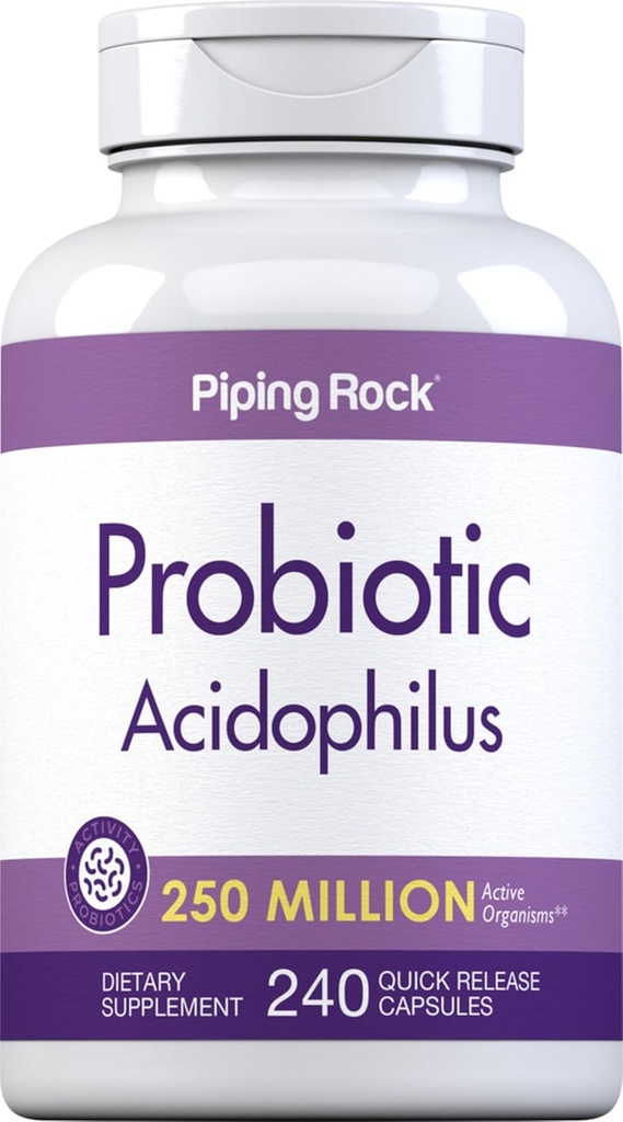 Κάψουλες Probiotic Acidophilus Piping Rock 250 Million CFU 240 Χάπια Διαιτητικό συμπλήρωμα 