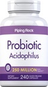 Piping Rock Probiyotik Acidofilius Capsules | 250 Milyon CFU | 240 Pills | Diyetsel Supplement | Non-GMO, Gluten Free