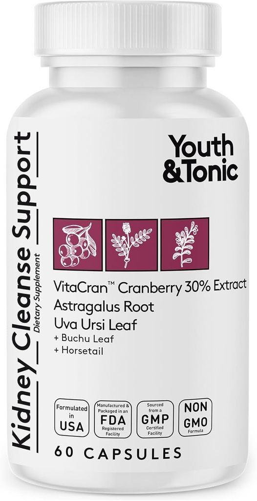 Gençlik ve Tonic Kidney, Geleneksel Metabolik Atık ve Fazla Vücut Suyu Urinary Tract & Blad Health 60 Capsules
