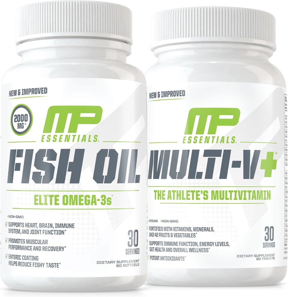 Kas Pharm Essentials Multi-V+ & MusclePharm Essentials Fish Oil Elite 3 Supplement
