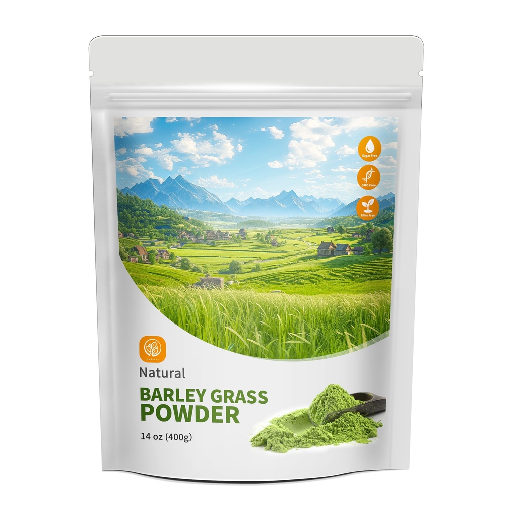 Hudetex Barley Grass Juice 14 oz - 100% Pure Buğdaygras Toz, Destekler Cardiovascular, Liver ve Digestive Function, Vegan, No Maltodextrin & Sugar.