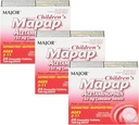 MAJOR Çocuk Haritası Acetaminophen 160 mg Chewable Tabletler - Pain Reliever/Fever Solution - aspirin Free - Ibuprofen Free - For Ages 2 to 11-24 Count (3 Pack)