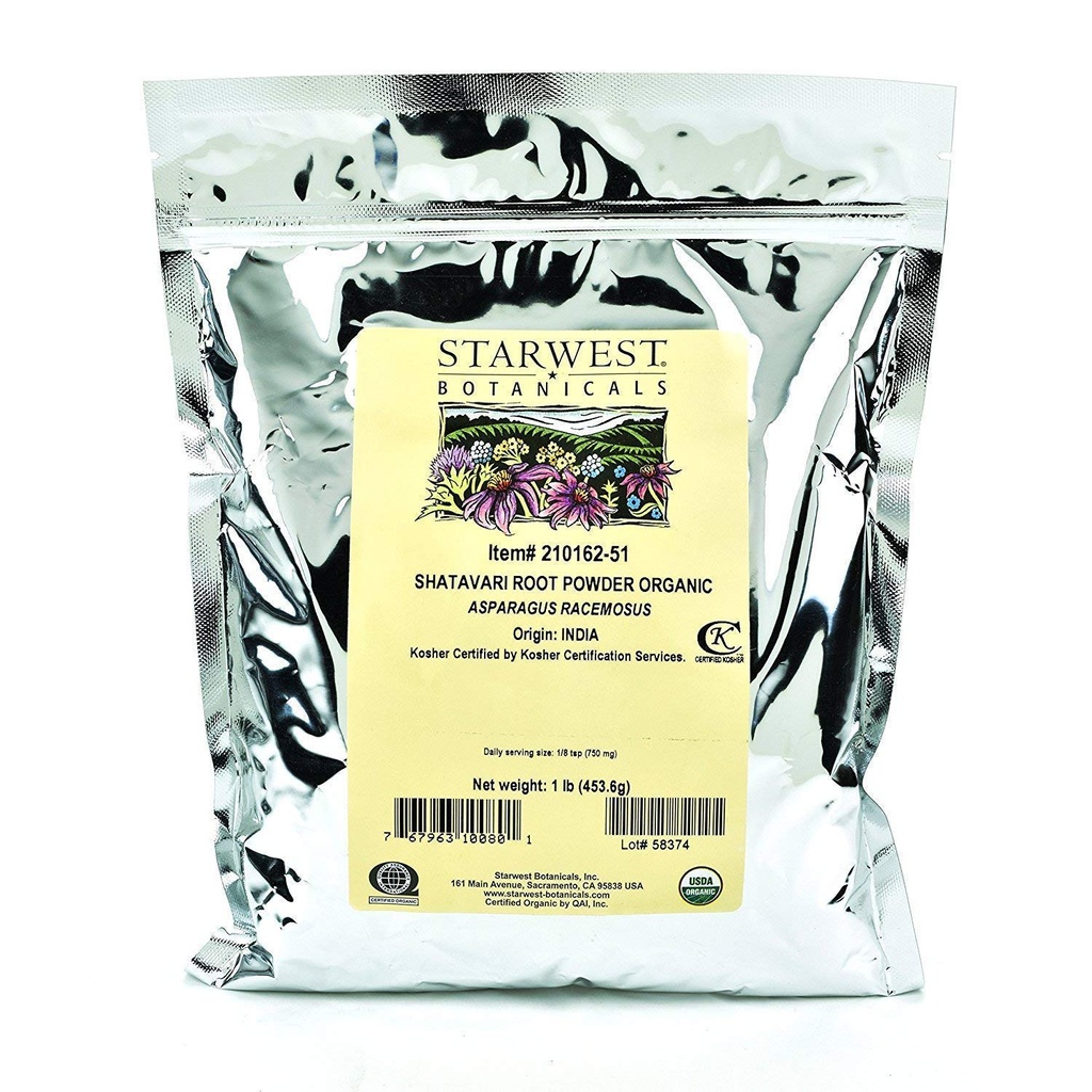 Starwest Botanicals Organik Shatavari Root Toz, 1 Pound