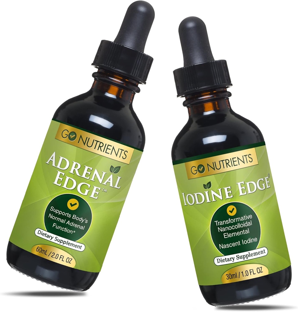 Go Nutrientsrenal Edge & Nascent Iodine Supplement | Yüksek Potency Liquid Drops - Non-GMO, Gluten-Free Iodine Edge Supplement | Energy & Fatigue Supplement Cortisol Manager Liquid Drops